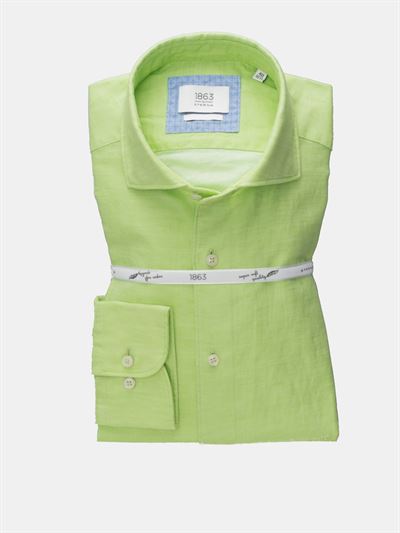 Eterna sart lysegrøn hørskjorte i Super Soft vævning. Modern Fit 2360 43 XS82